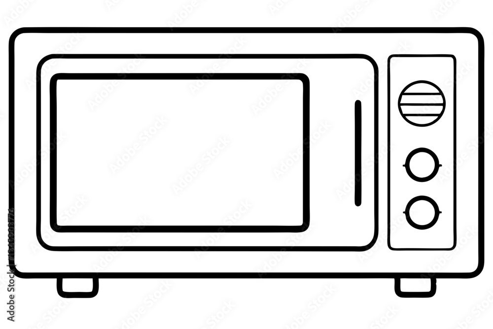 microwave oven line art silhouette vector illustration microwave oven line art silhouette vector illustration