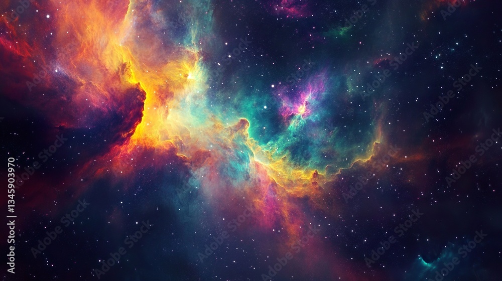 Fototapeta premium Outer Space Galaxy, Starry Sky, Cosmic Cloud, Interstellar Dust, Stellar Formation, Milky Way, Deep Space Exploration, Astral Beauty, Night Sky, Universe Marvel, Celestial Art, Space Photography, 