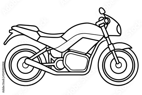 motor bike line art silhouette vector illustration