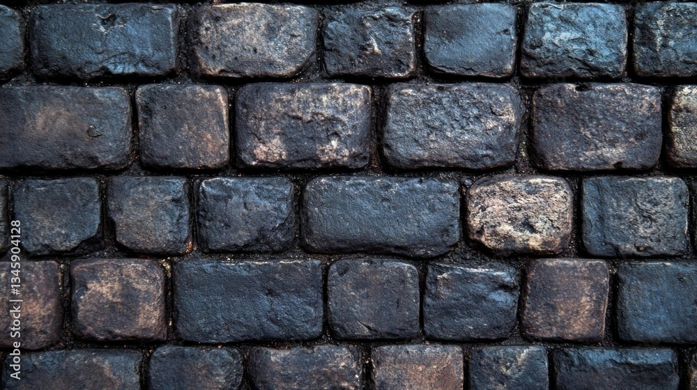 Obraz premium Dark Stone Cobblestone Pavement Texture Background