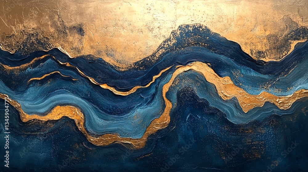 Obraz premium A seamless transition of metallic paints flowing like an ocean tide