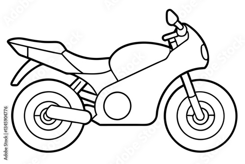 motor bike line art silhouette vector illustration