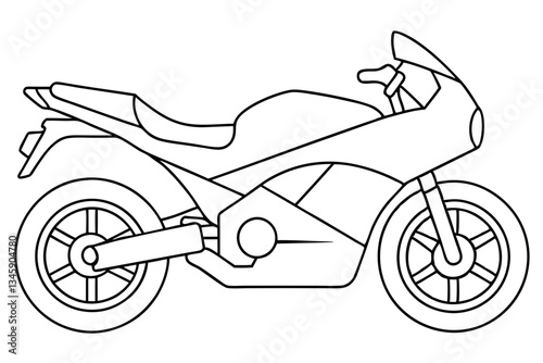 motor bike line art silhouette vector illustration