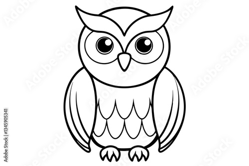owl line art silhouette vector illustration