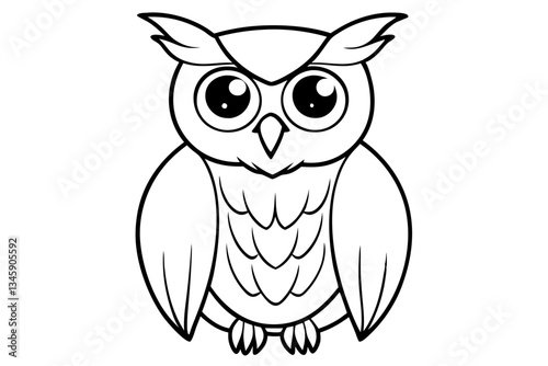 owl line art silhouette vector illustration