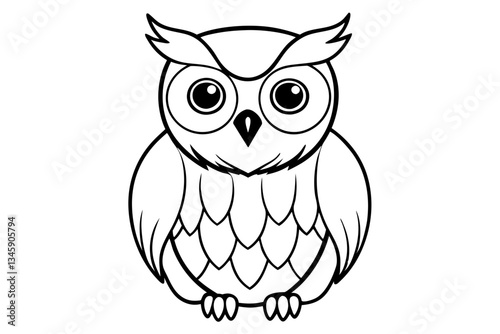 owl line art silhouette vector illustration
