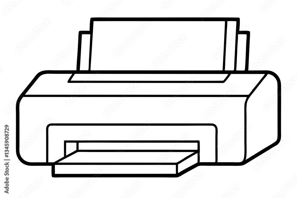 printer line art silhouette vector illustration printer line art silhouette vector illustration