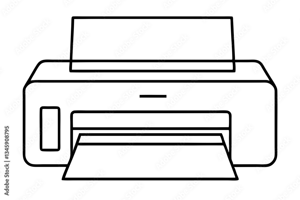 printer line art silhouette vector illustration printer line art silhouette vector illustration