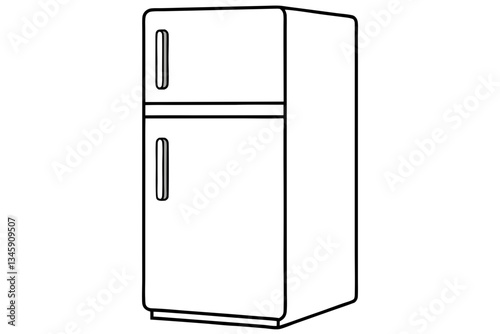 refrigerator line art silhouette vector illustration