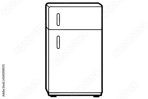 refrigerator line art silhouette vector illustration
