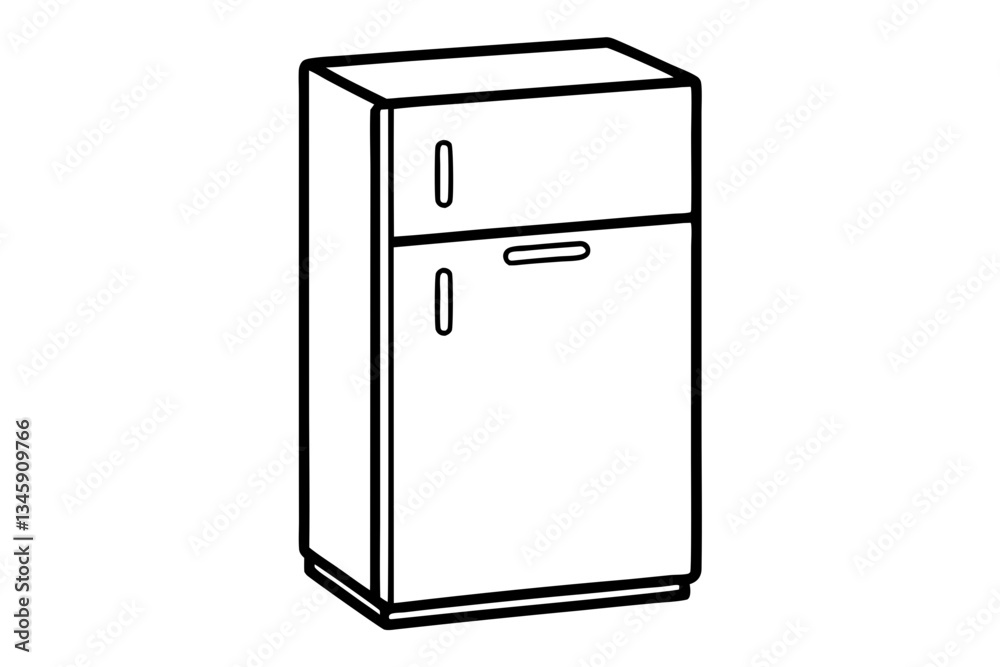refrigerator line art silhouette vector illustration refrigerator line art silhouette vector illustration