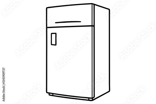 refrigerator line art silhouette vector illustration