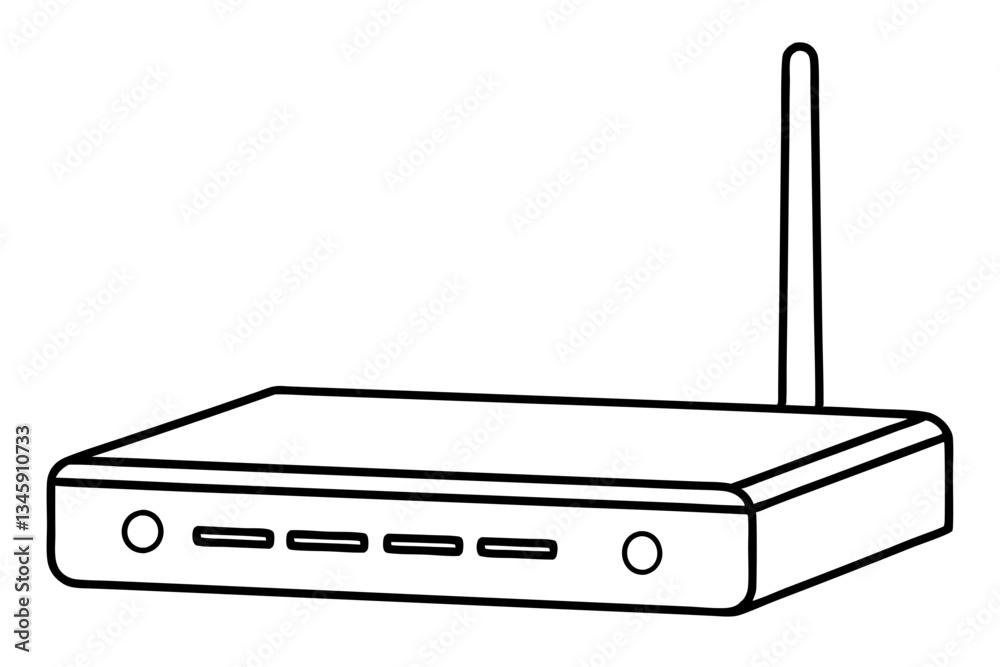 Fototapeta premium router line art silhouette vector illustration