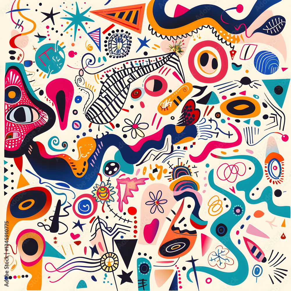 Intricate Playful Whimsical Vector Doodles with Abstract Patterns and Tiny Elements Intricate Playful Whimsical Vector Doodles with Abstract Patterns and Tiny Elements