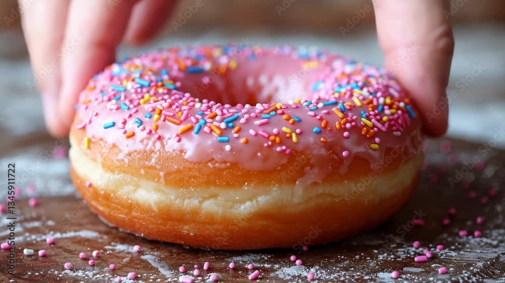 donut on a plate close up 