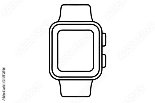 smartwatch line art silhouette vector illustration
