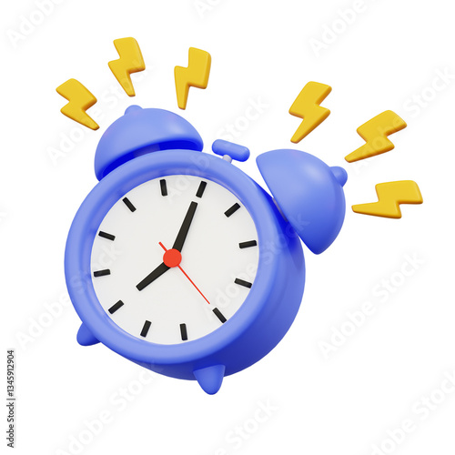 3d alarm clock ringing, quicker time work ideas, reminder concept icon