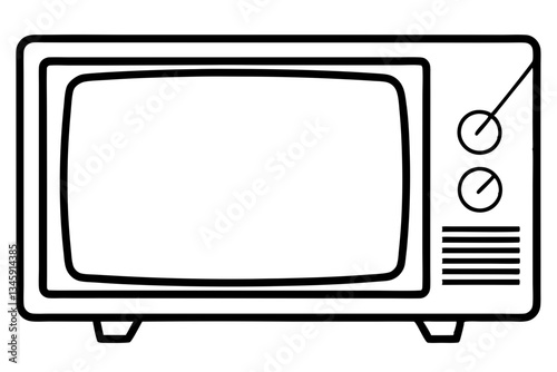 television line art silhouette vector illustration