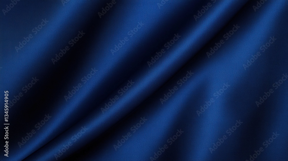 A smooth, deep blue fabric drapes elegantly, showcasing its rich texture and color.
