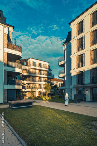 Haus, Architektur bei Sonnenuntergang