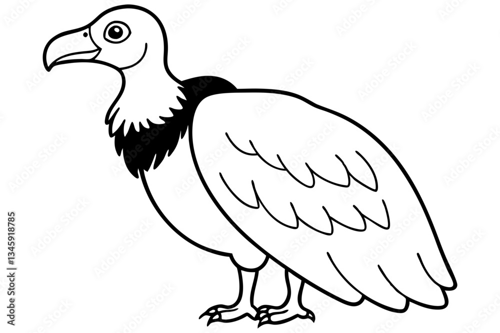 Fototapeta premium vulture line art silhouette vector illustration