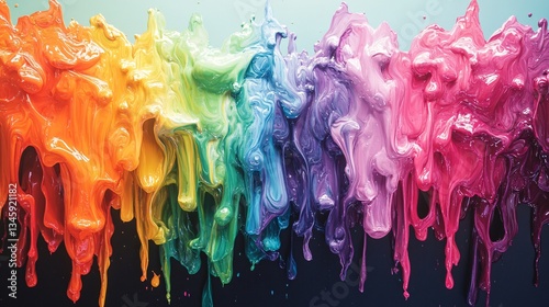 A hypnotic color gradient of dripping liquid paint merging smoothly