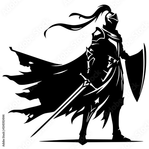 Silhouette of a gallant knight