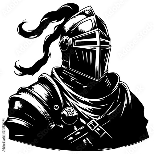 Silhouette portrait of a knight