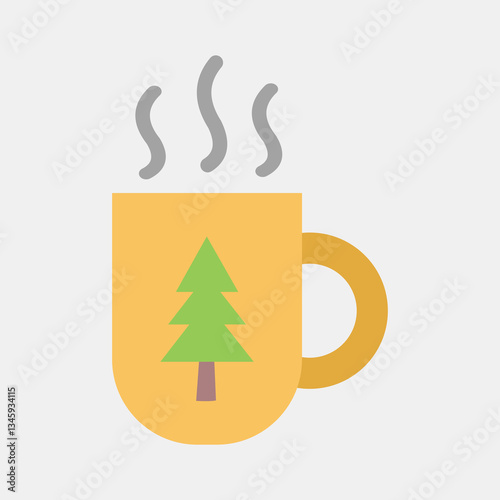 Icon cup. Camping and adventure elements. Icons in flat style. Good for prints, posters, logo, advertisement, infographics, etc.