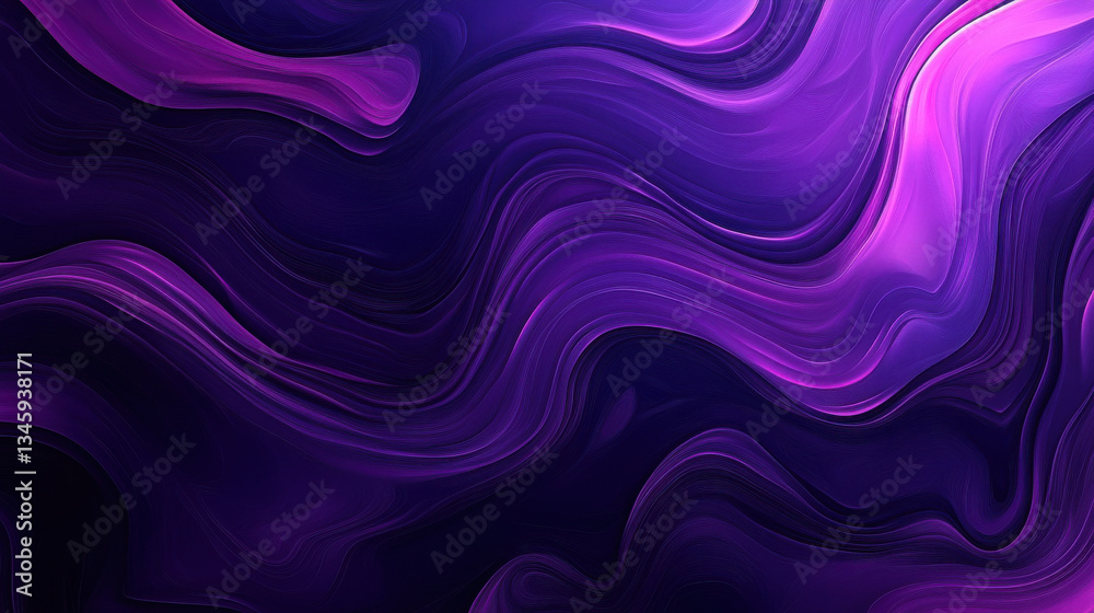 Naklejka premium Abstract background of Mystical deep purple swirls create mesmerizing digital aura