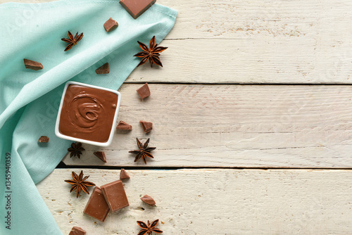 Sweet chocolate cream dip w...