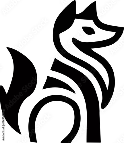 Abstract style guard dog logo template design