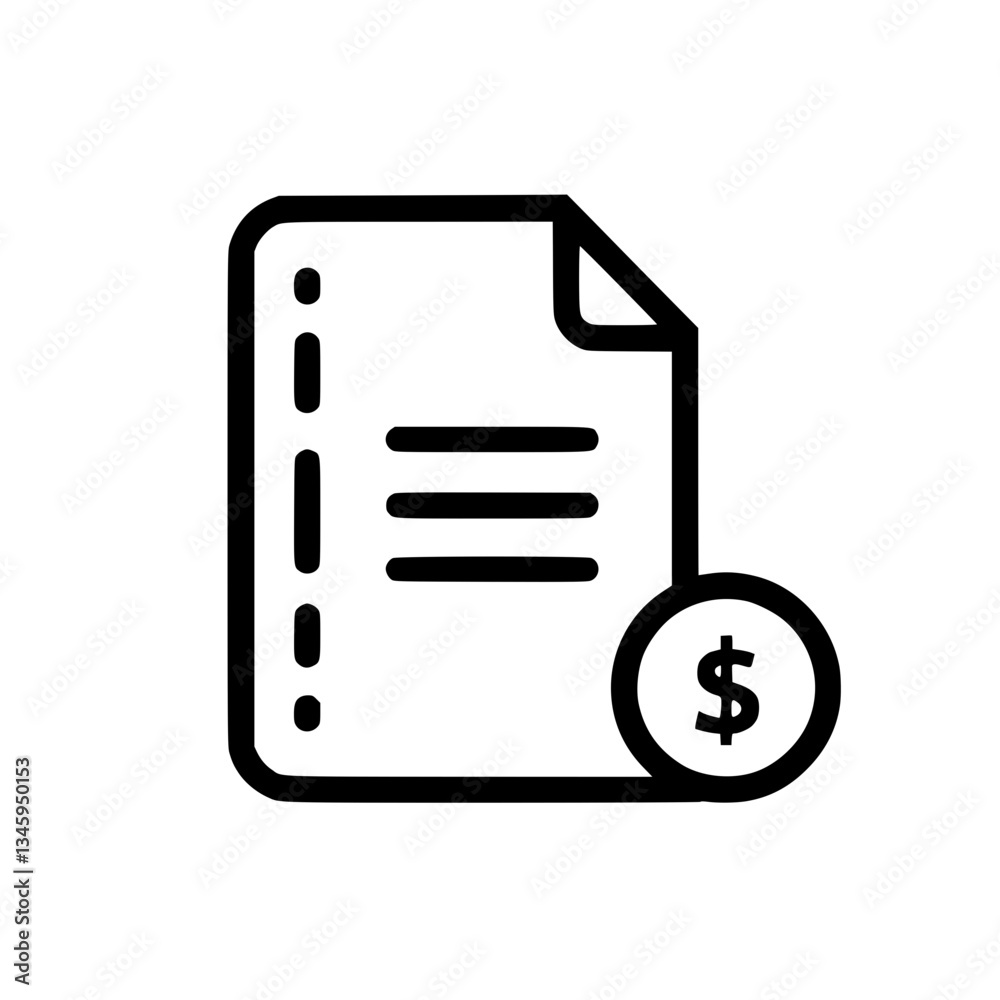 Financial Report Icon: A document with dollar sign symbolizing earnings expenses and economic statements Good for accounting and business content Financial Report Icon: A document with dollar sign symbolizing earnings expenses and economic statements Good for accounting and business content
