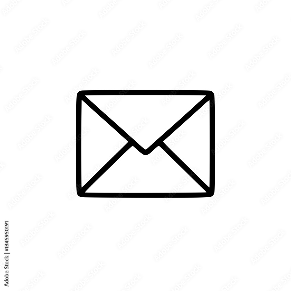 Simple outline of an envelope a common symbol for mail and communication Clear lines on a suggesting a digital icon Simple outline of an envelope a common symbol for mail and communication Clear lines on a suggesting a digital icon