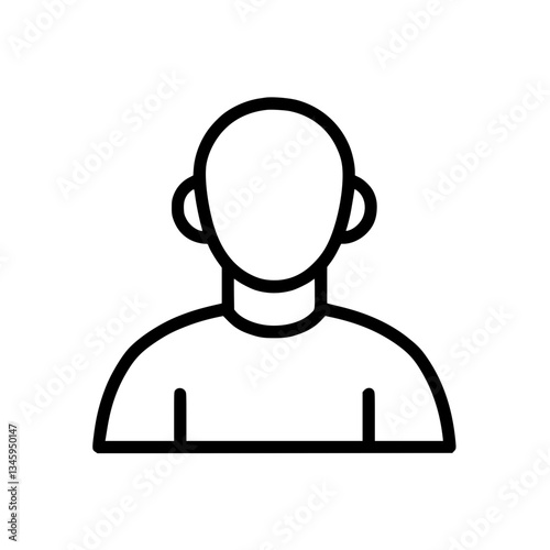 Generic Person Icon: Outline of a person's head neck and shoulders represented as a simple outline on a Abstract