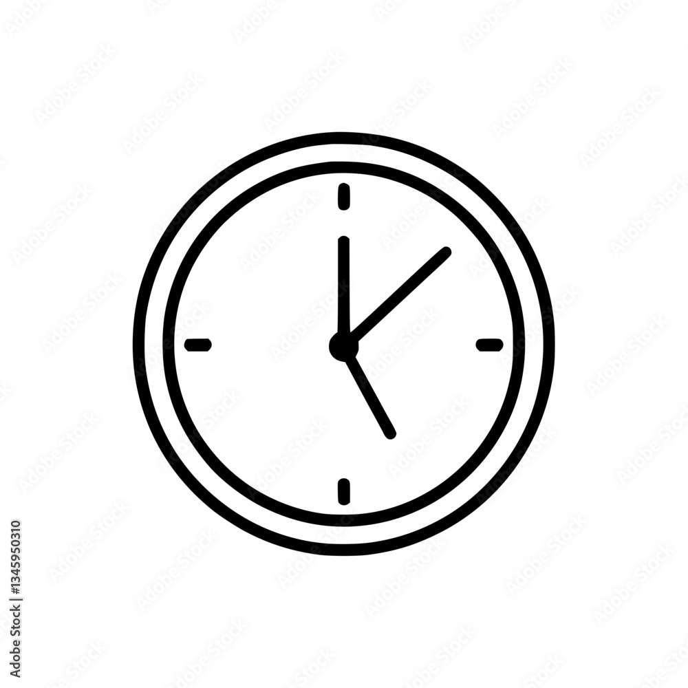 Clock Icon: Time Deadline Schedule - A simple clock icon signifying time management deadlines and scheduling Minimalist design in a flat style Clock Icon: Time Deadline Schedule - A simple clock icon signifying time management deadlines and scheduling Minimalist design in a flat style