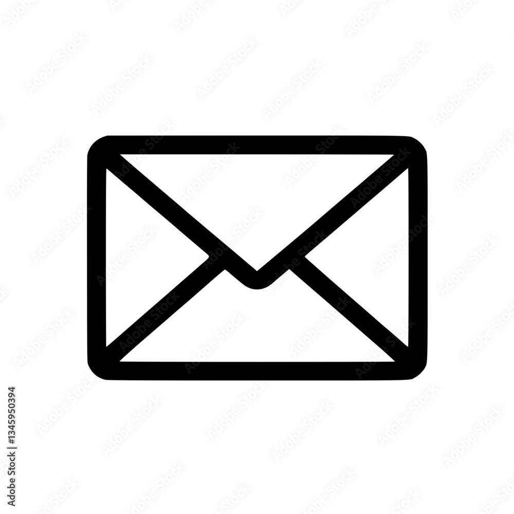 A outline icon of a sealed envelope commonly used to represent mail messages communication and email set against a plain A outline icon of a sealed envelope commonly used to represent mail messages communication and email set against a plain