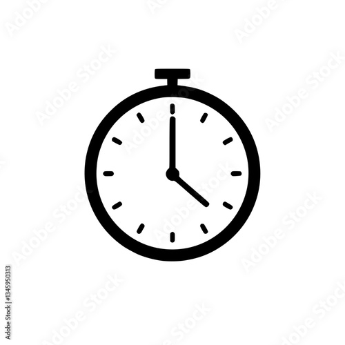 A simple clock icon showing the time as 4:00 Perfect for representing time management scheduling and deadlines Easily recognizable and versatile