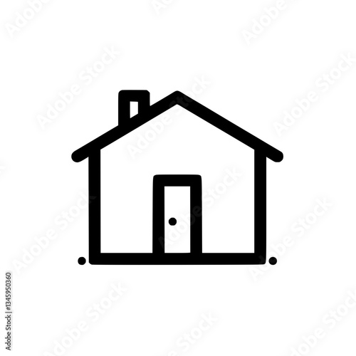 Simple house icon Represents home security and shelter Minimalist outline isolated on Symbol for real estate or residential living