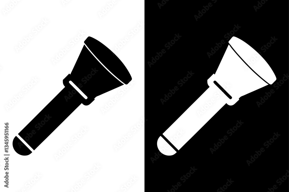 Torch Light Silhouette Simple Black & White Vector Design.