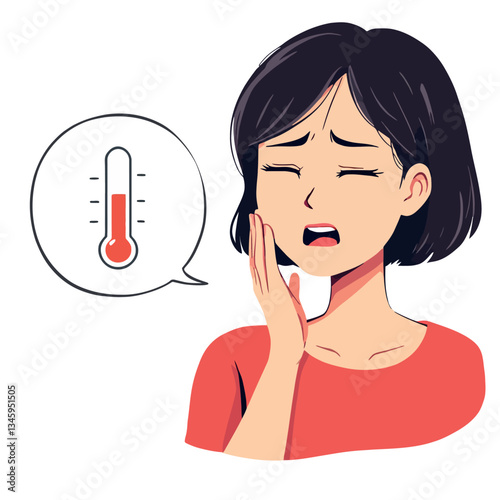 Vsai young woman suffering from fever and having high temperature