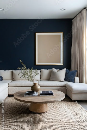 A modern living room decorated with furniture and accessories