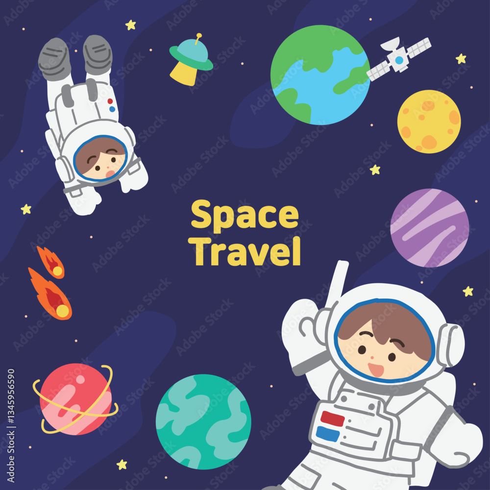Fototapeta premium 우주 여행 일러스트