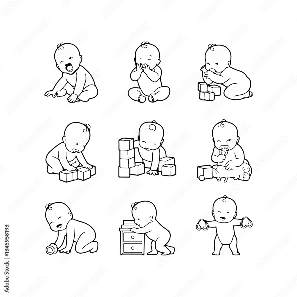 BABY - thin line vector icon set. Pixel perfect. Editable stroke. The set contains icons: Child, Baby baby thin line icons Human newborn baby, toddler or infant flat icon for apps and websites Baby bl BABY - thin line vector icon set. Pixel perfect. Editable stroke. The set contains icons: Child, Baby baby thin line icons Human newborn baby, toddler or infant flat icon for apps and websites Baby bl