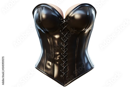 Handmade Leather Corset with Classic Design isolated on white background