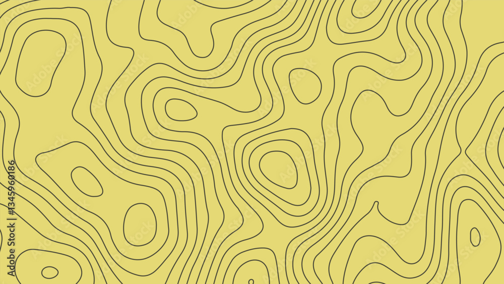 Abstract Topographic Contour Line Background in Yellow. Modern Elevation Map Design Abstract Topographic Contour Line Background in Yellow. Modern Elevation Map Design