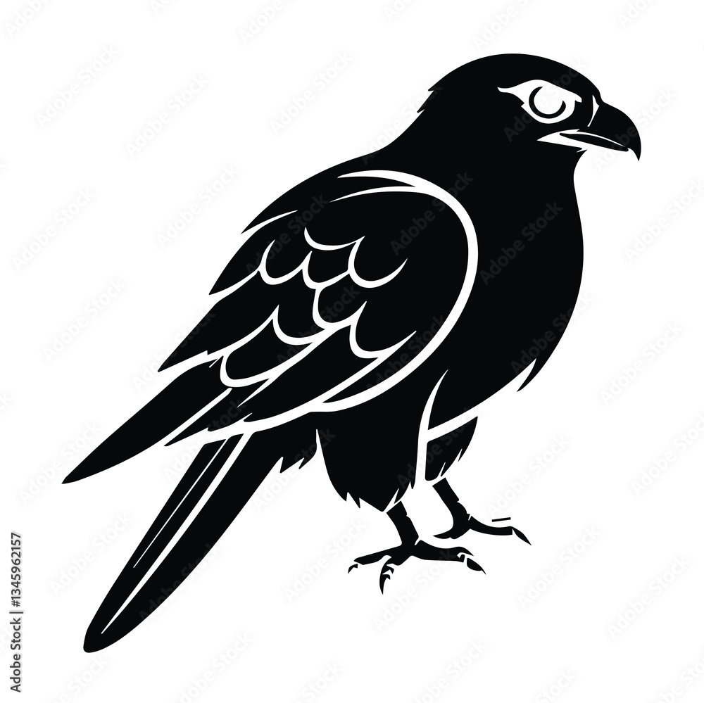 Obraz premium Bold Black Silhouette of a Raptor