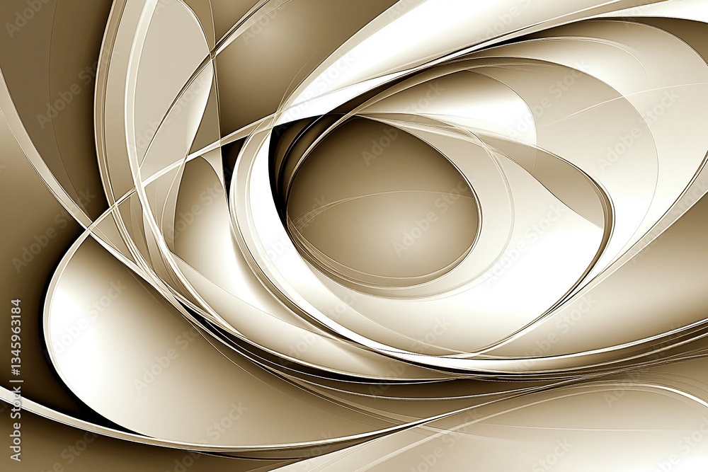 Fototapeta premium Abstract swirling patterns in warm beige tones creating a sense of movement and depth