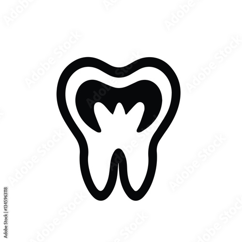 Simple black and white illustration of a tooth cross section