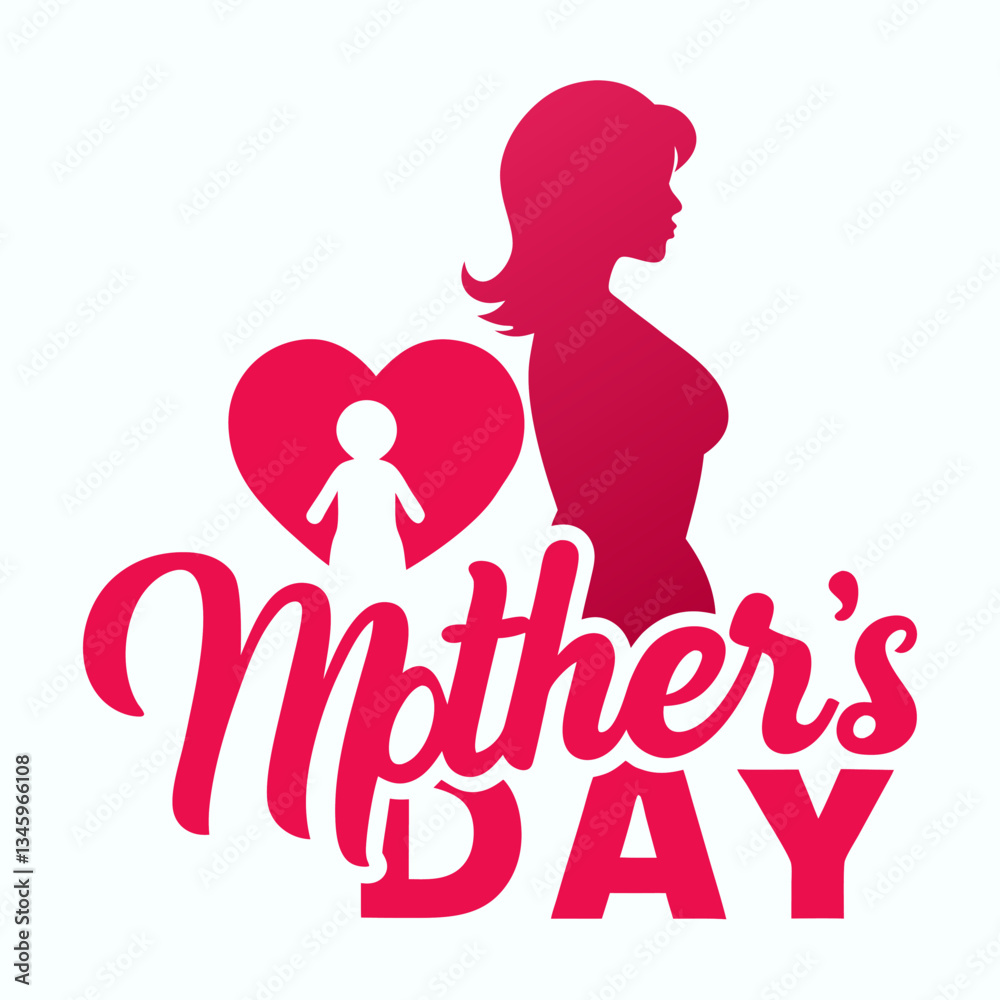 happy couple with heart. mother's day happy couple with heart. mother's day